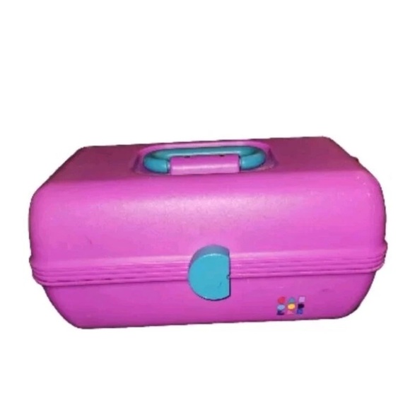 Vintage Caboodles Makeup Case Vanity Caddy Sectioned #2622 Purple Mirror Tiered! - Picture 1 of 5